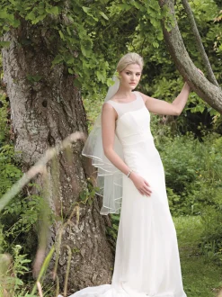 Rainbow Club Two Tier Veils | Fingertip Veils*Jessamy Two Tier Satin Edge Veil | Jessamy Veil Ivory