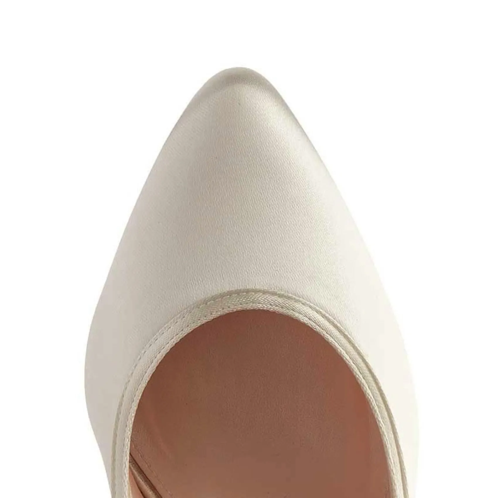 Rainbow Club Wedding Shoes | High Heel*Keily Dyeable Satin Block Heel Court Shoes Ivory