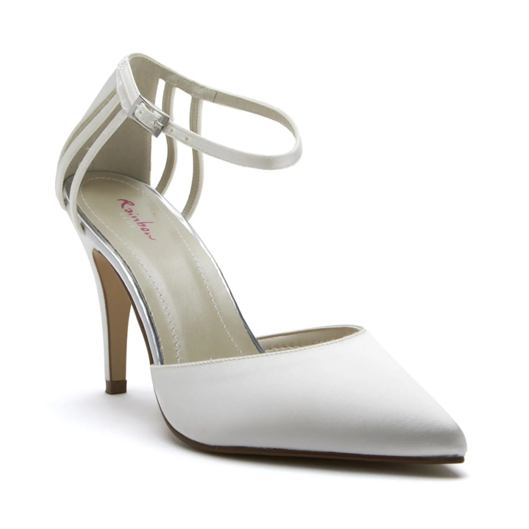 Rainbow Club Wedding Shoes | High Heel*Kennedy Dyeable Satin Two Part Court Shoes Ivory