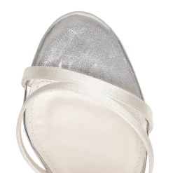 Rainbow Club Bridesmaid Shoes | Wedding Shoes*Lena Satin Pearl Ankle Strap Block Heel Sandals Ivory
