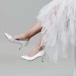 Rainbow Club Mother Of The Bride Shoes | Wedding Shoes*Lexi Dyeable Satin Wedding Court Shoes (Wide Fit) Ivory