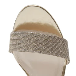 Rainbow Club Gold Prom Shoes | Prom Sandals*Margot Gold Metallic Mid Block Heel Sandals