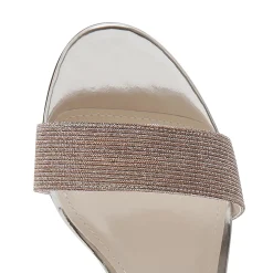 Rainbow Club Prom Sandals | Pink Prom Shoes*Margot Rose Gold Metallic Mid Block Heel Sandals