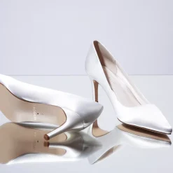 Rainbow Club Mother Of The Bride Shoes | Mid Heel*Morgan II Mid Heel Pointed Court Shoes (Wide Fit) Ivory