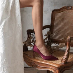 Rainbow Club Mother Of The Bride Shoes | Wedding Shoes*Morgan II Satin Mid Heel Pointed Court Shoes Ivory