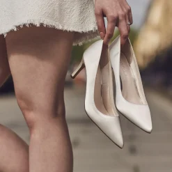 Rainbow Club Mother Of The Bride Shoes | Mid Heel*Morgan II Mid Heel Pointed Court Shoes (Wide Fit) Ivory