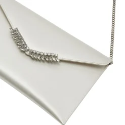Rainbow Club Wedding Handbags*Nova Dyeable Satin and Crystal Envelope Clutch Bag Ivory