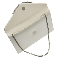 Rainbow Club Wedding Handbags*Nova Dyeable Satin and Crystal Envelope Clutch Bag Ivory