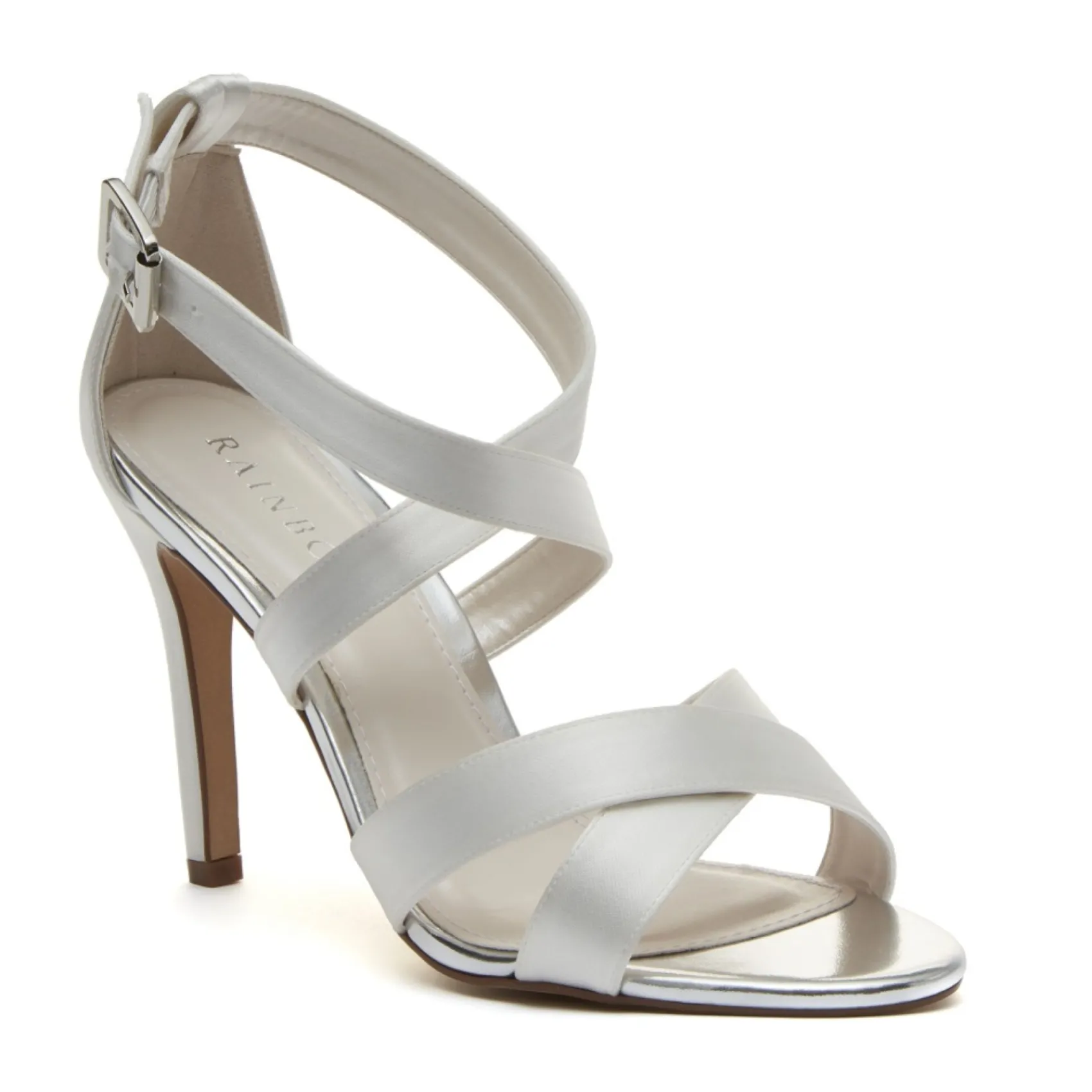 Rainbow Club Bridesmaid Shoes | Wedding Shoes*Reese Dyeable Satin Strappy Sandals Ivory