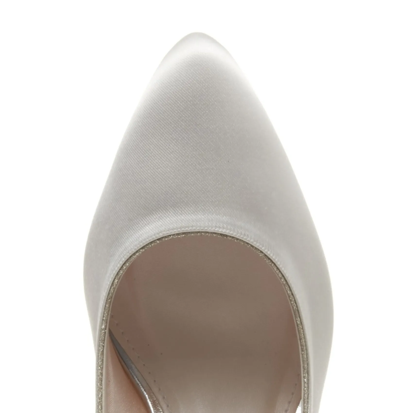 Rainbow Club Mother Of The Bride Shoes | Wedding Shoes*Stella Ivory Satin & Silver Glitter Mid Heel Courts Ivory/ Silver