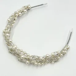 Beads & Beyond Vintage Headpieces | Crystal Hair Accessories*Rialto Entwined Pearl and Crystal Vintage Bridal Headband Ivory/ Silver