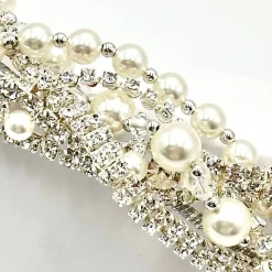 Beads & Beyond Vintage Headpieces | Crystal Hair Accessories*Rialto Entwined Pearl and Crystal Vintage Bridal Headband Ivory/ Silver