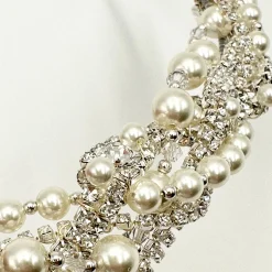 Beads & Beyond Vintage Headpieces | Crystal Hair Accessories*Rialto Entwined Pearl and Crystal Vintage Bridal Headband Ivory/ Silver