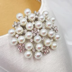 Lace & Favour Shoe Jewellery | Shoe Clips*Rivoli Pearl and Crystal Brooch Shoe Clips