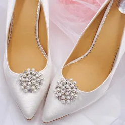 Lace & Favour Shoe Jewellery | Shoe Clips*Rivoli Pearl and Crystal Brooch Shoe Clips