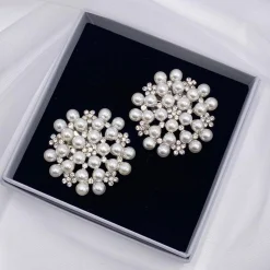 Lace & Favour Shoe Jewellery | Shoe Clips*Rivoli Pearl and Crystal Brooch Shoe Clips