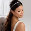 Lace & Favour Prom Headbands & Tiaras | Pearl Hair Accessories*Rochelle Rose Gold Narrow Crystal and Pearl Headband Ivory/ Rose Gold