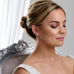 Lace & Favour Silver Prom Jewellery | Prom Earrings*Roma Cubic Zirconia Teardrop Stud Earrings Silver