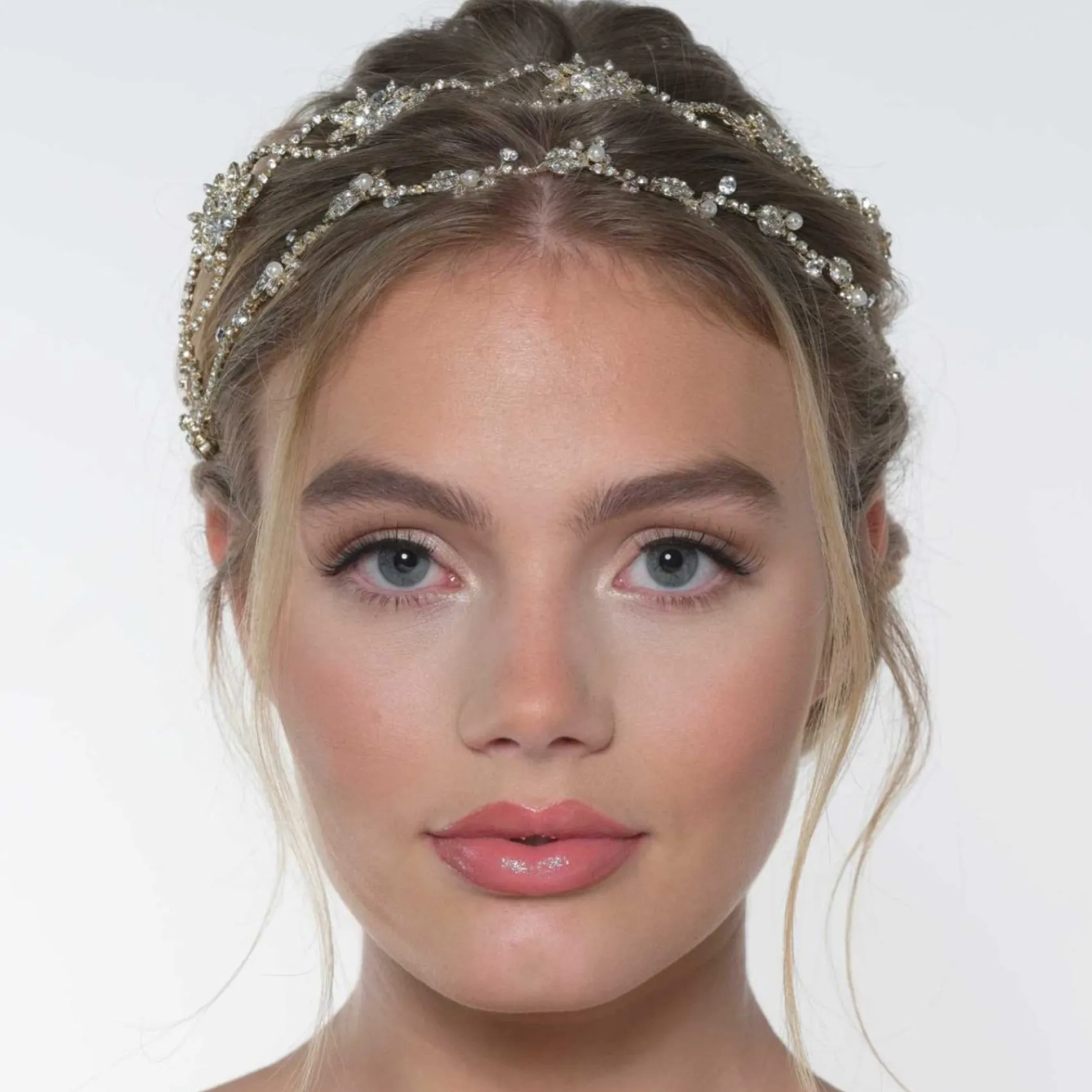 Poirier Crystal Hair Accessories | Gold Hair Accessories*Rosalie Crystal Double Wedding Hair Vine Gold