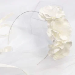 Beads & Beyond Flower Girl Gifts | Flower Girl Hair Accessories*Rosie Three Flower Flower Girl Headband Ivory