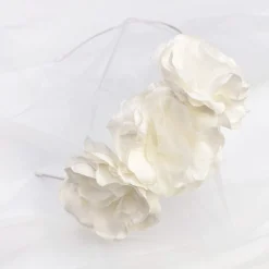 Beads & Beyond Flower Girl Gifts | Flower Girl Hair Accessories*Rosie Three Flower Flower Girl Headband Ivory