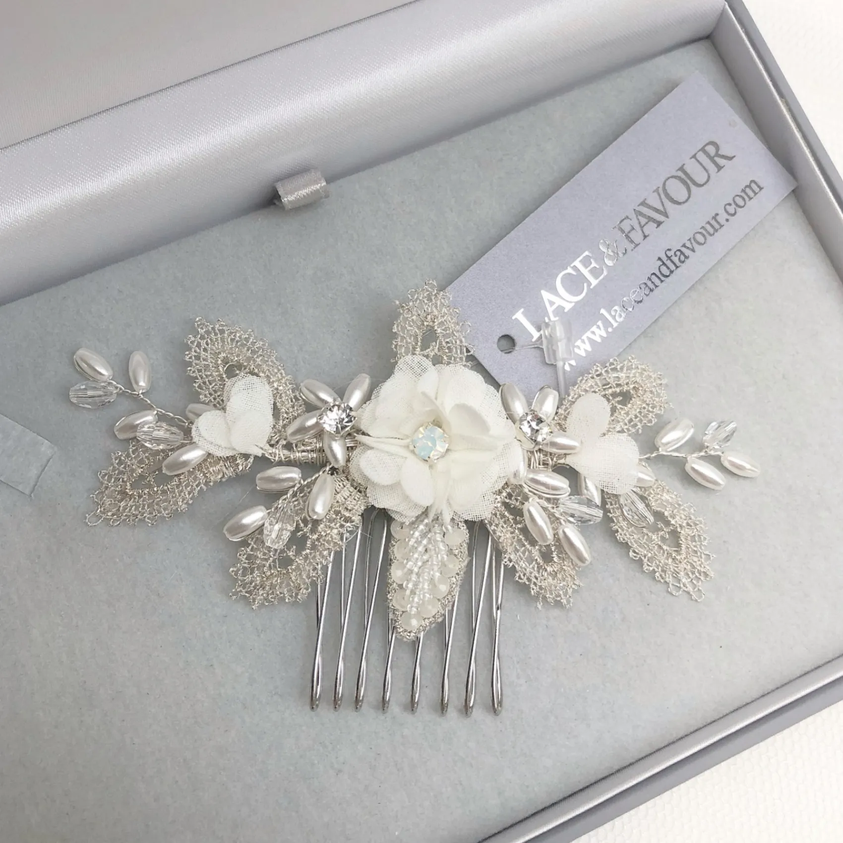 Beads & Beyond Bridesmaid Gifts | Pearl Hair Accessories*Sabrina Mini Beaded Leaves and Opal Crystal Flowers Hair Comb