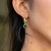 Sarah Alexander Mother Of The Groom Gifts | Mother Of The Bride Gifts*Kaori Malachite Round Charm Hoop Earrings