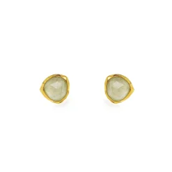 Sarah Alexander Mother Of The Bride Gifts | Bridesmaid Gifts*Lemongrass Prehnite Gold Stud Earrings