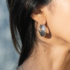 Sarah Alexander Honeymoon Gifts | Engagement Gifts*Midas Chunky Silver Hoops