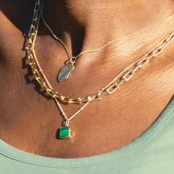 Sarah Alexander Mother Of The Groom Gifts | Mother Of The Bride Gifts*Napa Malachite Square Charm Pendant