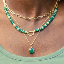 Sarah Alexander Mother Of The Groom Gifts | Mother Of The Bride Gifts*Nubia Green Onyx Gold Gemstone Necklace