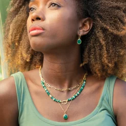 Sarah Alexander Mother Of The Groom Gifts | Mother Of The Bride Gifts*Nubia Green Onyx Gold Gemstone Necklace