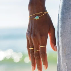 Sarah Alexander Something Blue Gifts | Mother Of The Groom Gifts*Tangiers Amazonite Gold Gemstone Bracelet