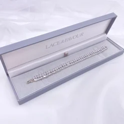 Lace & Favour Silver Prom Jewellery | Prom Bracelets*Savoy Sparkly Cubic Zirconia Wedding Bracelet | L&F Silver
