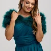 Beverly Hills Feather Stoles & Shrugs | Wedding Capes & Wraps*Scarlet Feather Wedding Wrap Teal