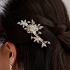 Lace & Favour Prom Hair Clips & Combs | Bridesmaid Gifts*Sierra Floral Crystal Wedding Hair Clip Gold