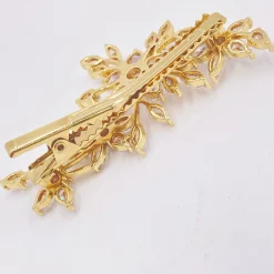 Lace & Favour Prom Hair Clips & Combs | Bridesmaid Gifts*Sierra Floral Crystal Wedding Hair Clip Gold