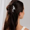 Lace & Favour Prom Hair Clips & Combs | Bridesmaid Gifts*Sierra Floral Crystal Wedding Hair Clip Silver
