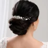Lace & Favour Pearl Hair Accessories | Silver Hair Accessories*Skye Porcelain Flowers and Pearl Hair Comb (Silver) Ivory/ Silver