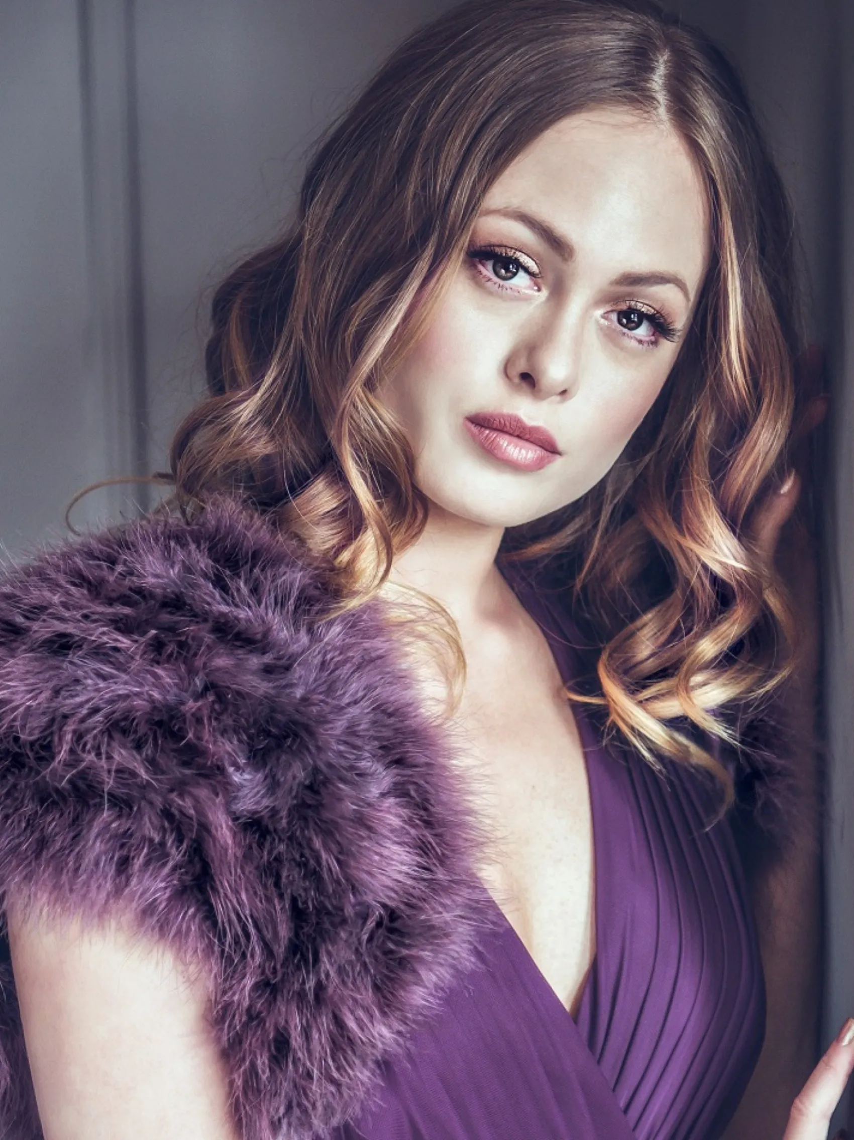 Beverly Hills Feather Stoles & Shrugs | Wedding Guest Jackets & Cover Ups*Sophia Feather Bridal Bolero Grape