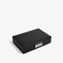 Stackers Men's Jewellery Boxes | Groom Gifts*Faux Leather Cufflink Box Black