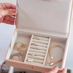 Stackers Mother Of The Groom Gifts | Mother Of The Bride Gifts*Blush and Rose Gold Mini Jewellery Box Blush/ Grey