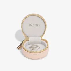 Stackers Mother Of The Groom Gifts | Mother Of The Bride Gifts*Blush Pink Oyster Travel Jewellery Box Blush Pink & Grey