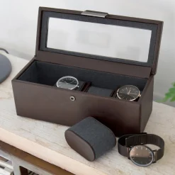 Stackers Groom Gifts | Watch Boxes*4 Piece Watch Box Brown