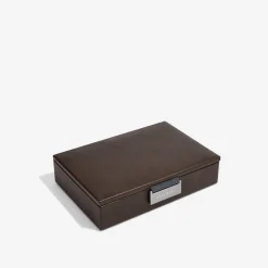 Stackers Men's Jewellery Boxes | Groom Gifts*Faux Leather Cufflink Box Brown
