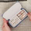Stackers Something Blue Gifts | Mother Of The Groom Gifts*Dusky Blue Zipped Travel Jewellery Box Dusky Blue/ Grey