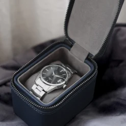Stackers Groom Gifts | Watch Boxes*Zipped Travel Watch Box Navy