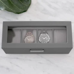Stackers Groom Gifts | Watch Boxes*4 Piece Watch Box Slate Grey