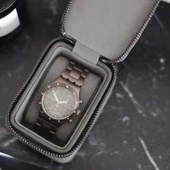 Stackers Groom Gifts | Watch Boxes*Zipped Travel Watch Box Slate Grey
