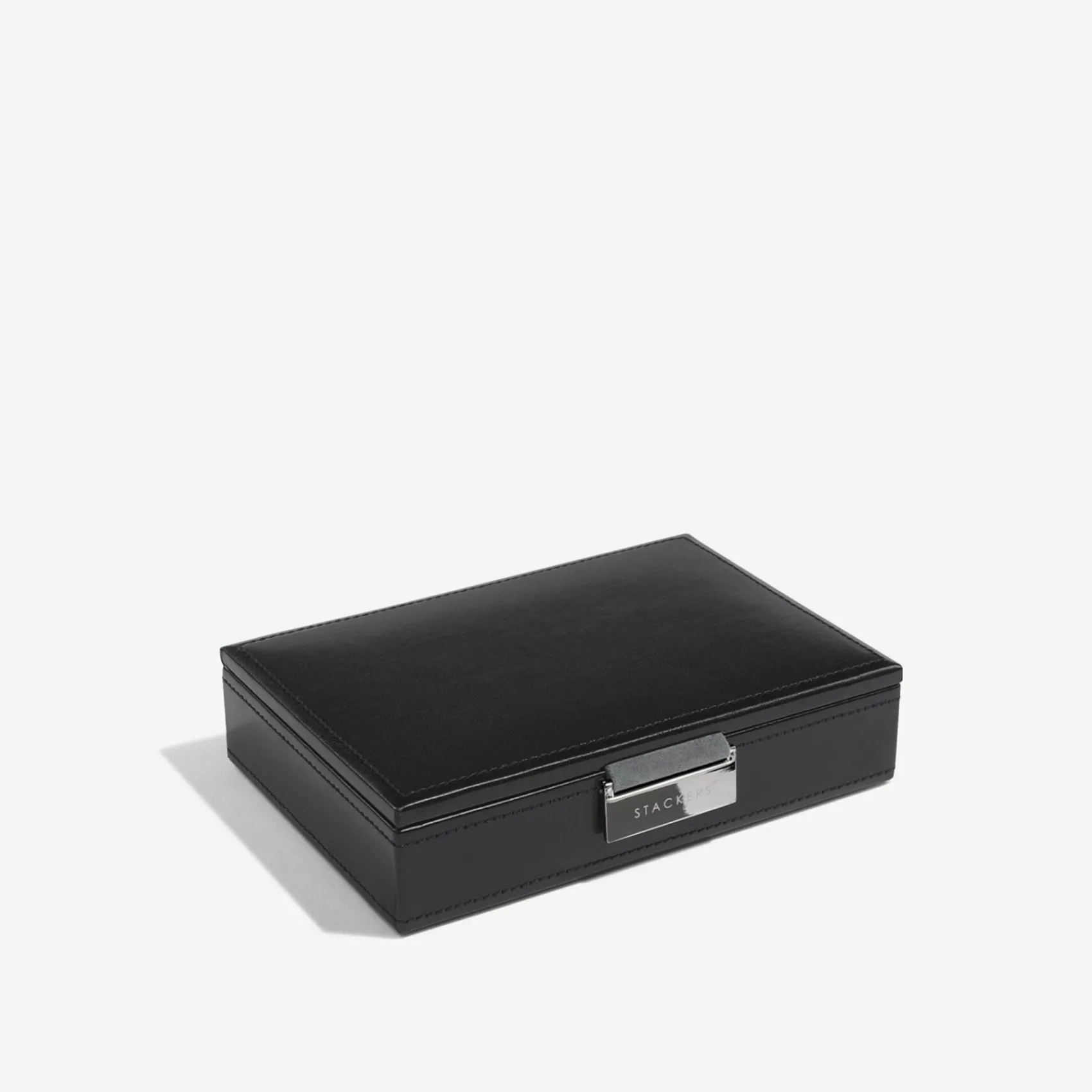 Stackers Men's Jewellery Boxes | Groom Gifts*Smooth Faux Leather Cufflink Box Black